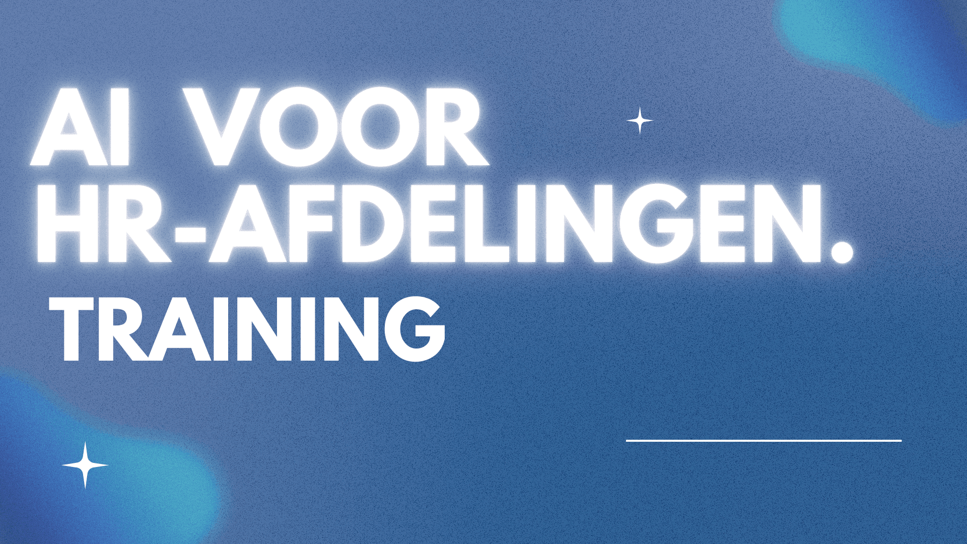 Text on a blue background: AI voor HR-afdelingen. Training.